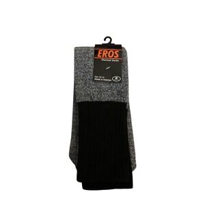 Eros Men's Thermal Socks - Gray Marled Heavy Duty Boot Socks Size 10-13